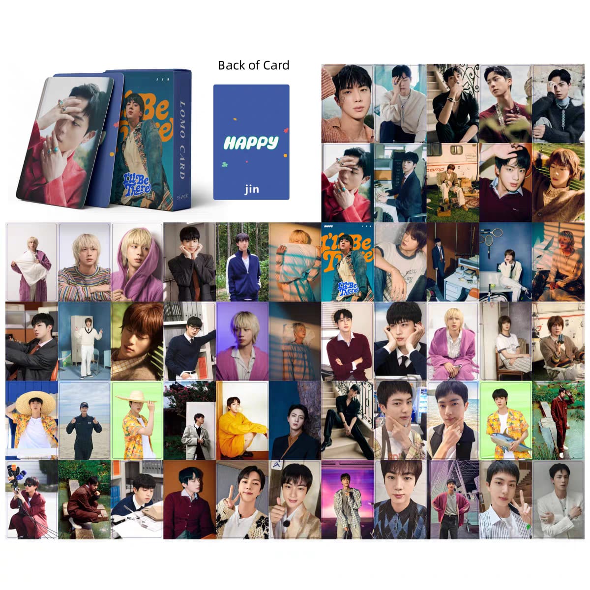 PHOTOCARDS BTS JIN 55 PCS
